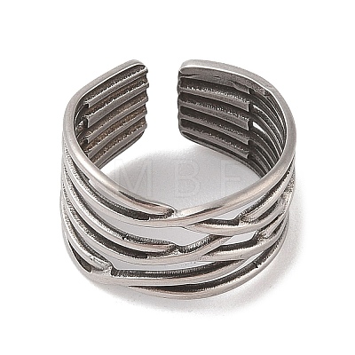 Non-Tarnish 304 Stainless Steel Cuff Rings RJEW-G322-05P-1