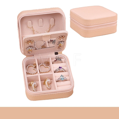 Square PU Leather Jewelry Set Box PAAG-PW0012-05E-1