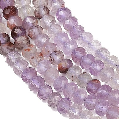Natural Purple Phantom Quartz Purple Lodolite Quartz Beads Strands G-B175-A22-3x4mm-1