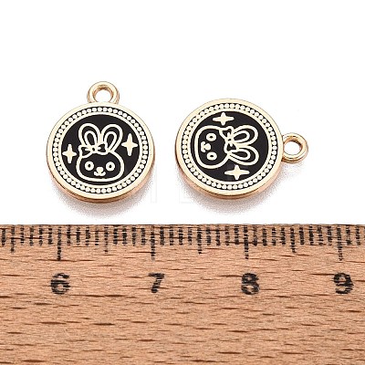 Rack Plating Alloy Enamel Pendants ENAM-N070-01C-01G-02-1