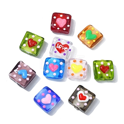 9Pcs 9 Colors Handmade Lampwork Beads LAMP-CJ0002-05-1