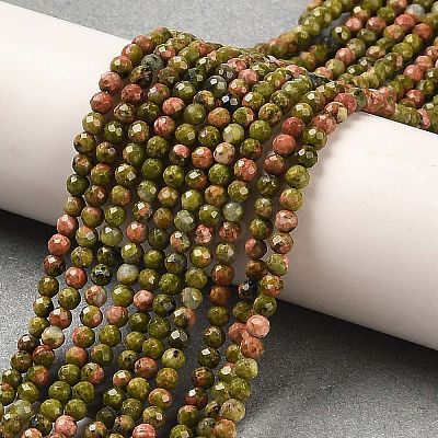 Natural Unakite Beads Strands G-Q002-B01-01-1
