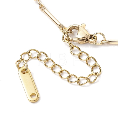 Brass Bar Link Chain Anklets AJEW-AN00614-1