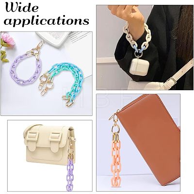 6Pcs 6 Colors Opaque Acrylic Cable Chain Wristlet Straps HJEW-CA0001-33-1