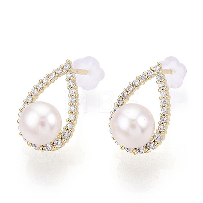 Natural Pearl Stud Earrings PEAR-N020-06N-1