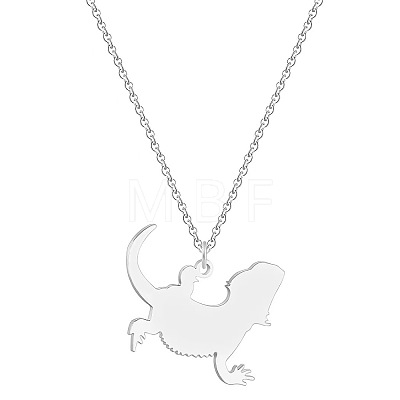 201 Stainless Steel Lizard Pendant Necklaces FS-WG6D12E-03-1