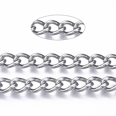 304 Stainless Steel Curb Chains CHS-N001-07P-1