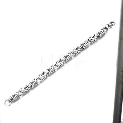 201 Stainless Steel Coffee Byzantine Chain Bracelet for Men Women BJEW-S057-65-1
