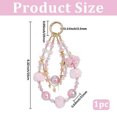 1Pc Alloy & Resin Phone Hand Strap Chains AJEW-BM0001-33A-1