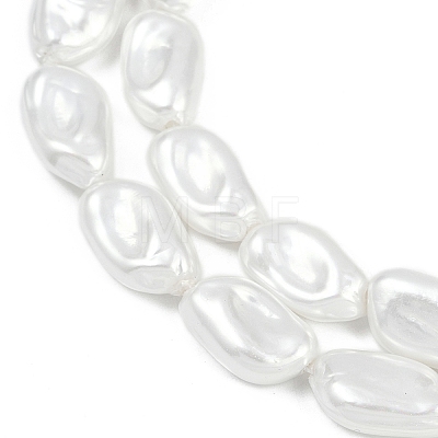 Electroplate Porcelain Imitation Pearl Beads Strands BSHE-Z009-01A-1