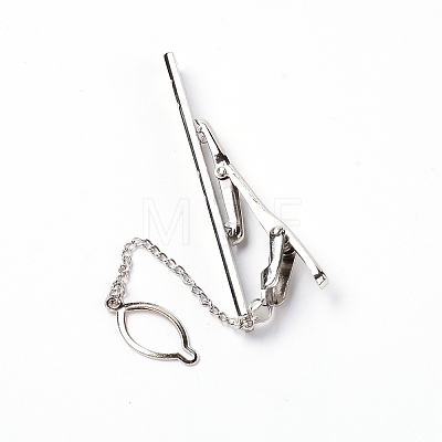 Brass Tie Clips KK-WH0034-86P-1