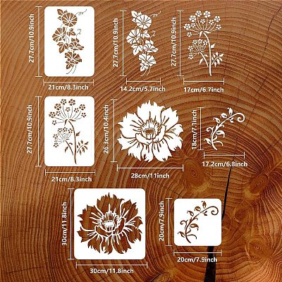 4Pcs 4 Styles PET Hollow Out Drawing Painting Stencils Sets DIY-WH0383-0084-1