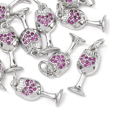 SHEGRACE Brass Micro Pave Cubic Zirconia Pendants XGRQ2C949-406P-1