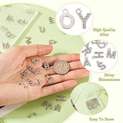 2 Sets Alloy Rhinestone Charms ENAM-TA0008-99P-1