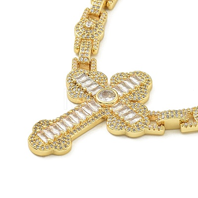 Rack Plating Brass Micro Pave Clear Cubic Zirconia Big Pendants KK-Z067-04G-1