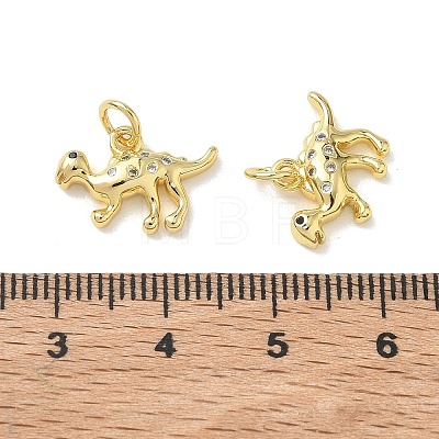 Brass Micro Pave Clear Cubic Zirconia Charms KK-T085-21C-G-1