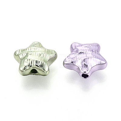 Textured Plating Opaque Acrylic Beads PACR-T018-10M-1