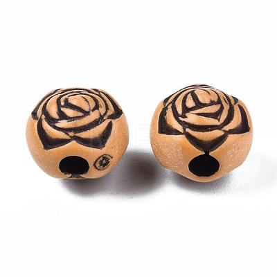 Imitation Wood Acrylic Beads SACR-S031-05-1