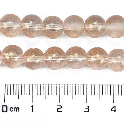 Frosted Transparent Glass Bead Strands GLAA-P065-8mm-05-1