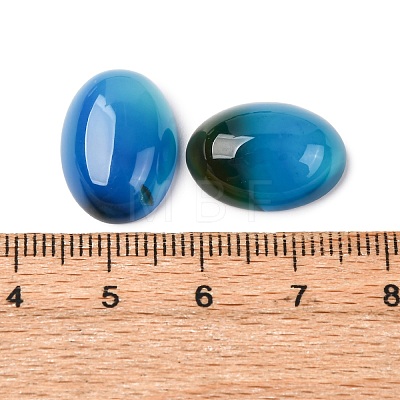 Dyed Oval Natural Blue Agate Cabochons G-K020-18x13mm-08-1