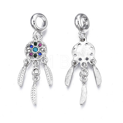 Rack Plating Alloy European Dangle Charms MPDL-N039-044-1