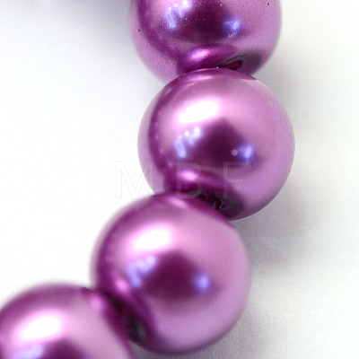 Baking Painted Pearlized Glass Pearl Round Bead Strands HY-Q003-10mm-16-1