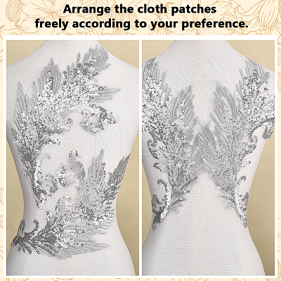 Gold and Silver Thread Silk Embroidered Sequins DIY-WH0816-144B-1