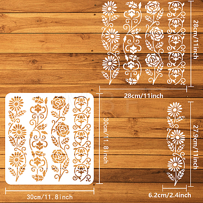 PET Hollow Out Drawing Painting Stencils DIY-WH0391-0628-1