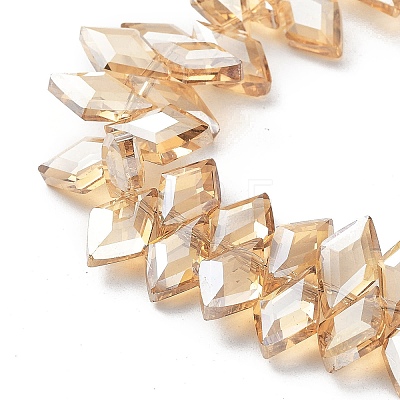 Electroplate Rhombus Glass Beads Strands EGLA-A036-12A-PL02-1