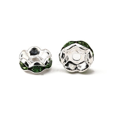 Brass Grade A Rhinestone Spacer Beads RSB030NF-10-1