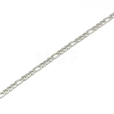 304 Stainless Steel Figaro Chain Necklace Making X-STAS-A028-N022MP-1