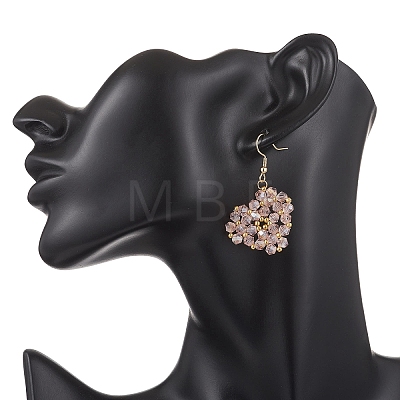 Heart Glass Dangle Earrings EJEW-MZ00639-01-1