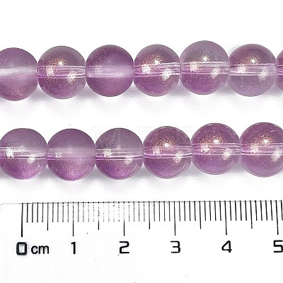 Frosted Transparent Glass Bead Strands GLAA-P065-10mm-07-1