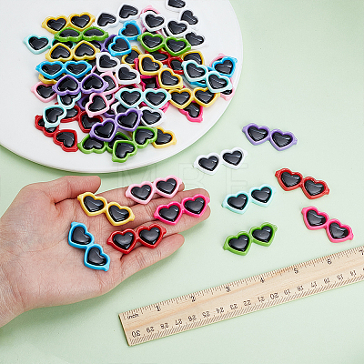 90Pcs 9 Colors Opaque Resin Cabochons RESI-WR0001-20-1