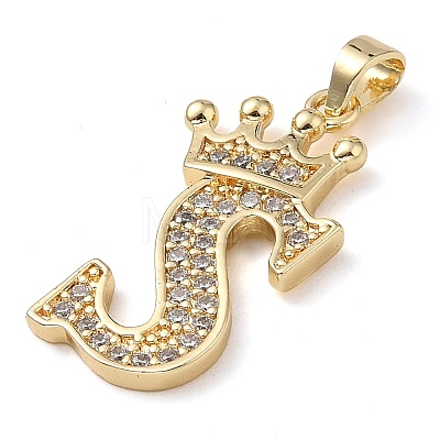 Rack Plating Brass Micro Pave Cubic Zirconia Pendants KK-D535-01S-RS-1