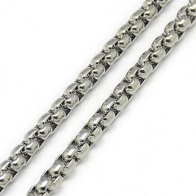 Trendy Men's 201 Stainless Steel Box Chain Necklaces X-NJEW-L043B-46P-1