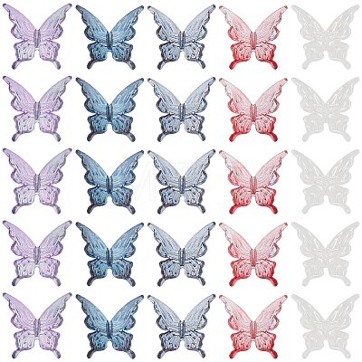 100Pcs 5 Colors Acrylic Beads TACR-SP0001-44-1