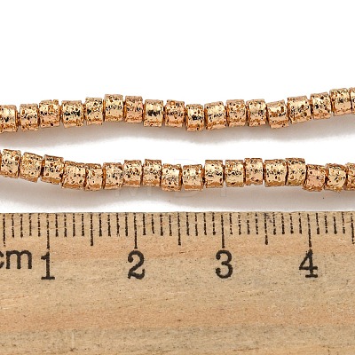 Electroplated Natural Lava Rock Beads Strands G-I360-J02-02-1