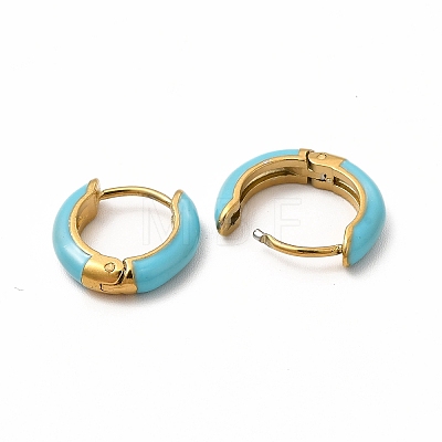 Ion Plating(IP) Enamel Hoop Earrings EJEW-G344-02G-01-1