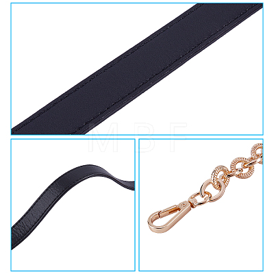 Cowhide Leather Cord Chain Bag Strap FIND-WH0056-27G-01-1