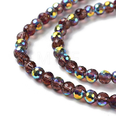 Transparent Electroplate Glass Beads Strands GLAA-Q099-B01-04-1