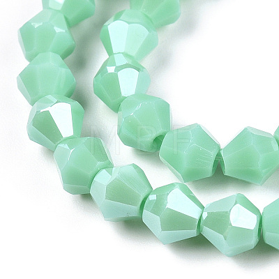 Opaque Solid Color Electroplate Glass Beads Strands EGLA-A039-P6mm-A20-1