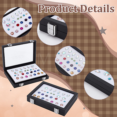 Rectangle PU Leather Loose Diamond Presentation Boxes with Sponge Inside CON-WH0089-31-1