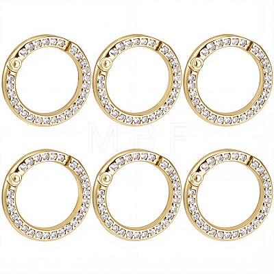 6Pcs Brass Micro Pave Clear Cubic Zirconia Twister Clasps KK-SC0008-22-1