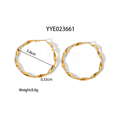 Fashionable 304 Stainless Steel Twist Circle Hoop Earrings AQ2048-1