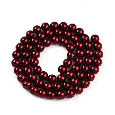Baking Paint Pearlized Glass Pearl Bead Strands X-HY-N002-6mm-A13-1