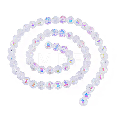 1 Strand Electroplate Transparent Glass Beads Strands EGLA-TADJ0001-15G-1