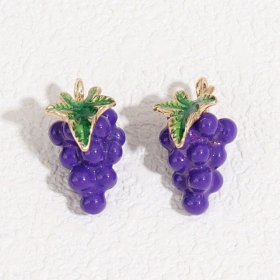 Fruit Alloy Enamel Pendants ENAM-P264-02G-G03-1