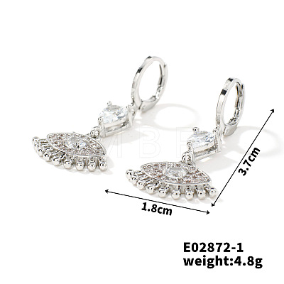 Hip-hop Fashion Copper & Micro Zirconia Hoop Earrings for Women BR3298-1-1