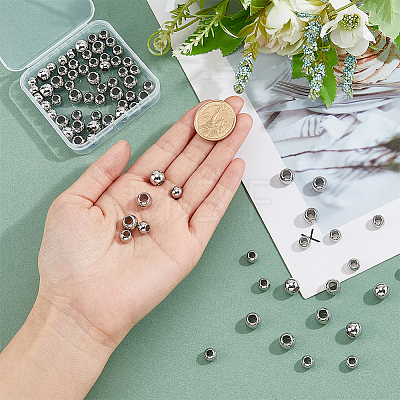 2 Style 304 Stainless Steel European Beads STAS-DC0015-67-1